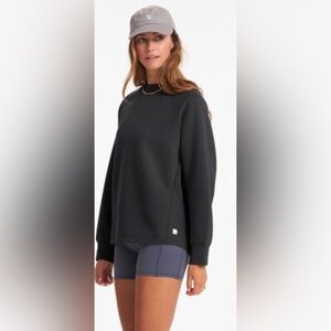 Vuori Restore Organic Cotton Blend French Terry Sweatshirt in Washed Black, XS